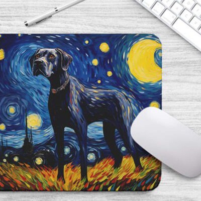 Mouse Pad Starry Night Great Dane Dog Mousepad for Home Office Non-Slip Rubber Puppy Mouse Pad - image3